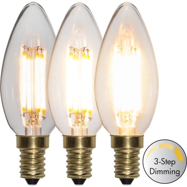 Mynd af LED LAMP E14 C35 SOFT GLOW 3 STEP
