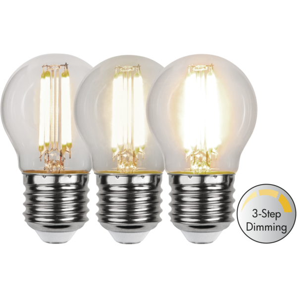 Mynd af E27 4,2W LED 470Lm glær 3 ste