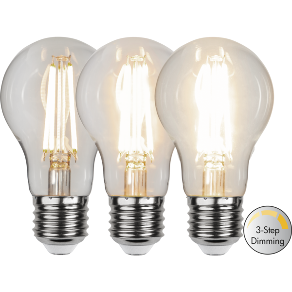 Mynd af E27 6,5W LED800Lm glær 3 ste