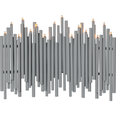 Mynd af Aðventuljós grátt með 16 ljósgjöfum